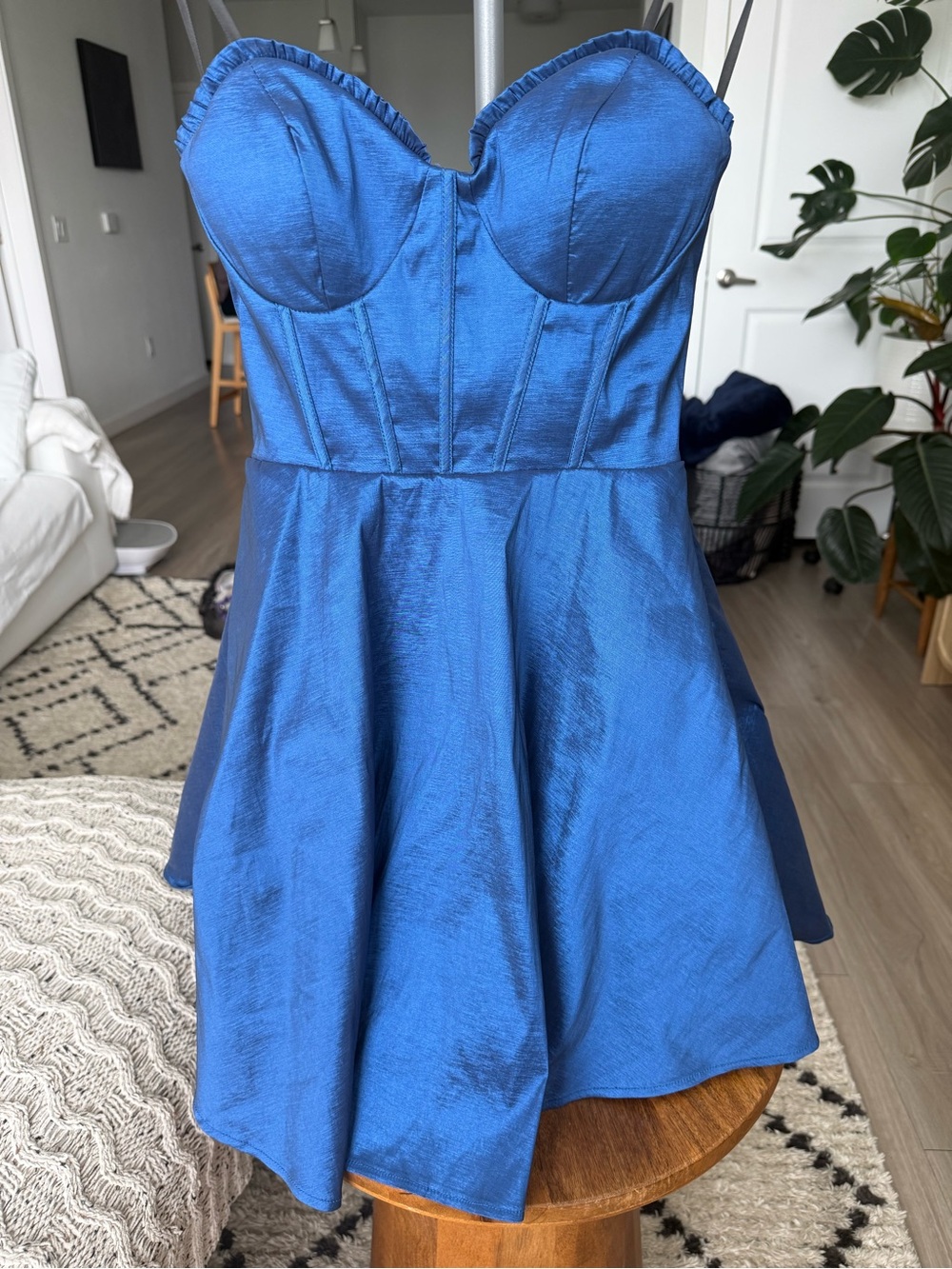 B. Darlin Navy Blue Strapless Fit-and-Flare Dress
